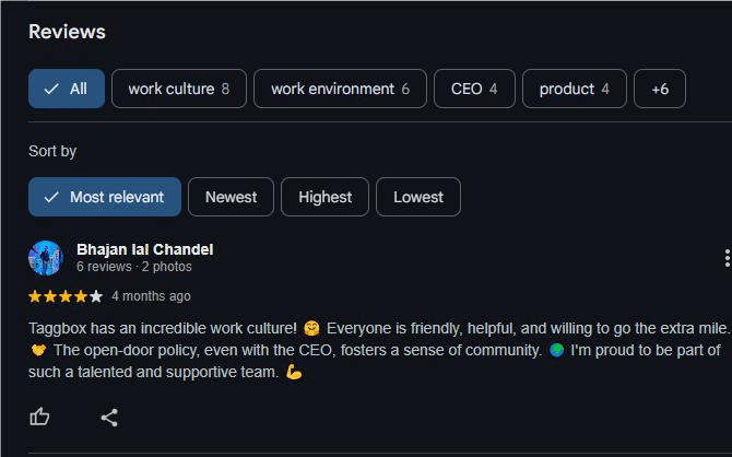 customer review on your google business profile