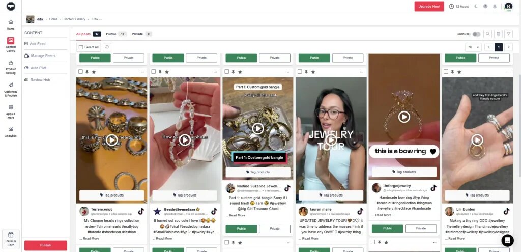 Shoppable TikTok Feed
