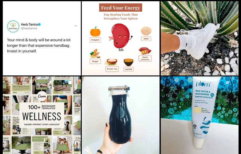 wellness and fitness Instagram Feed Ideas