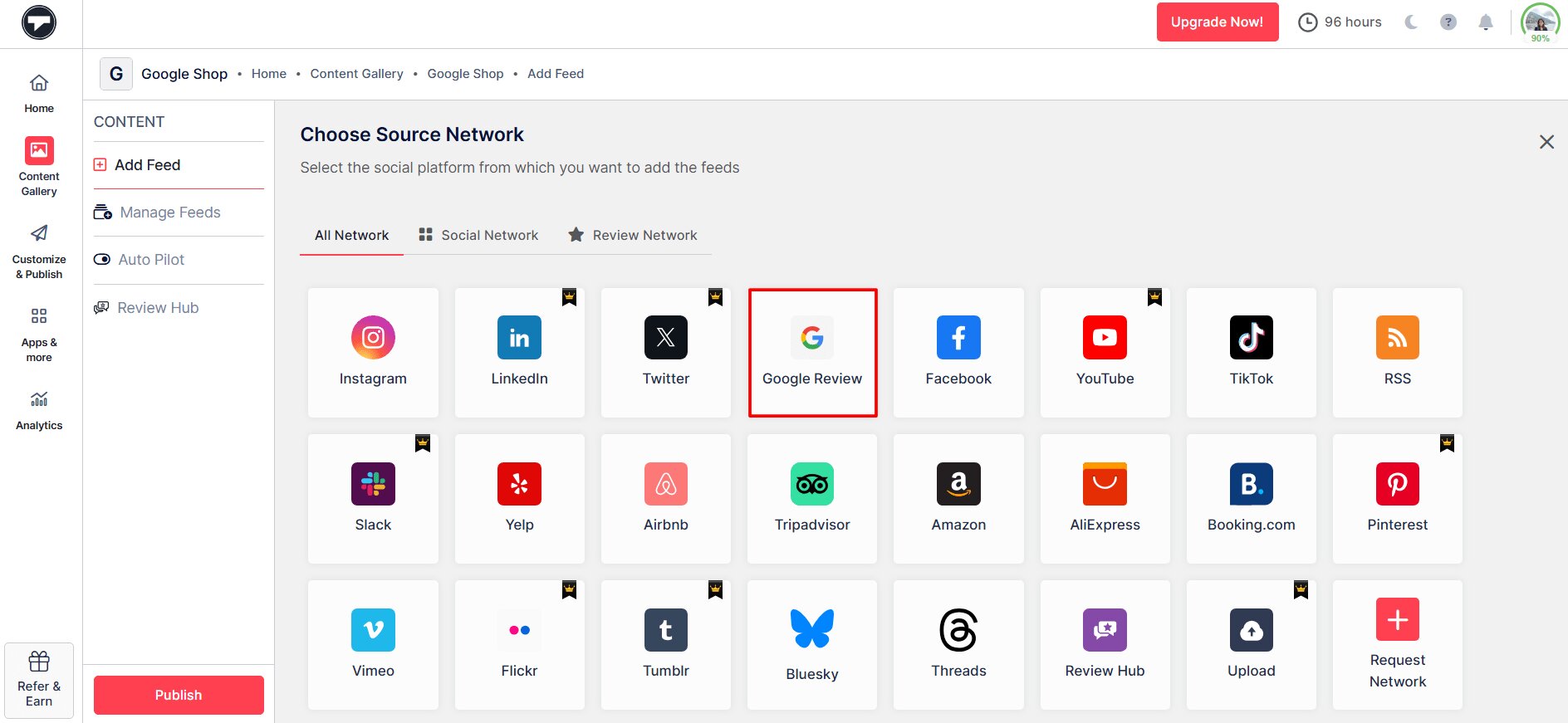 choose source network