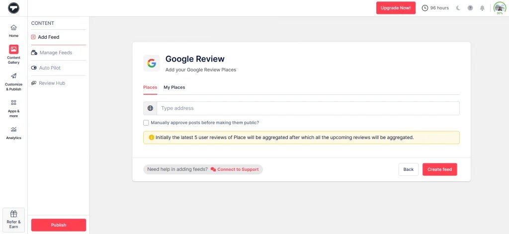 select connection type