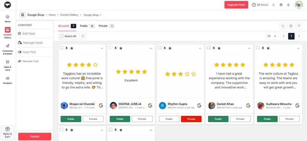 Google reviews widget