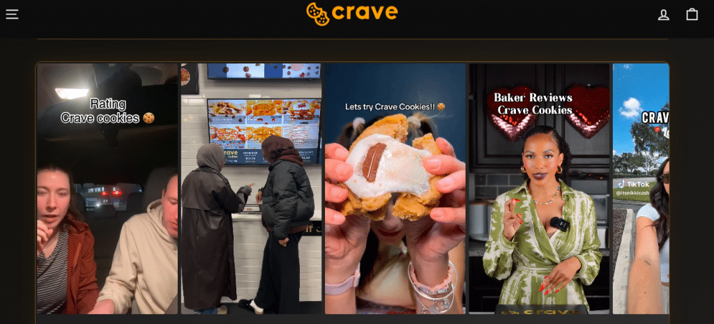 Instagram on Website - Crave Cookies