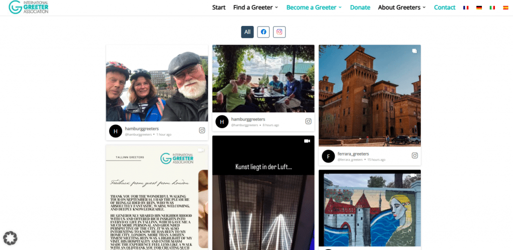 Instagram on Website - International Greeter Association