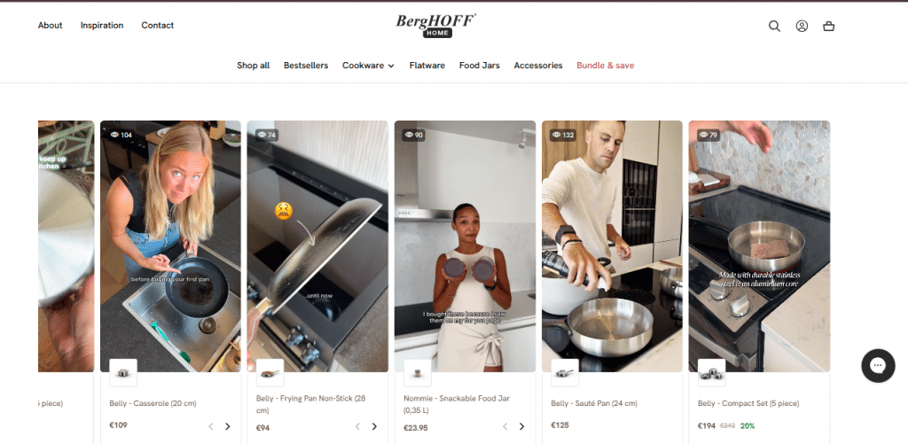 Instagram on Website - Berghoff Home