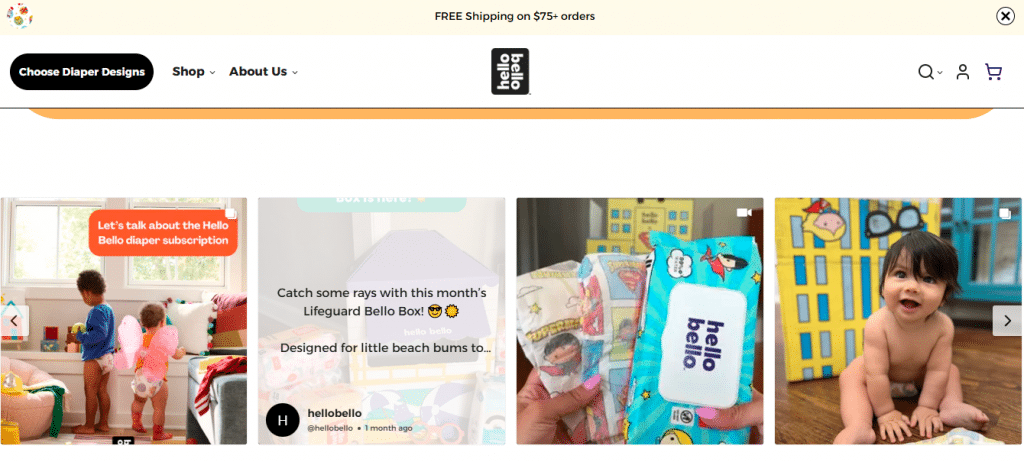 Instagram on Website - Hello Bello