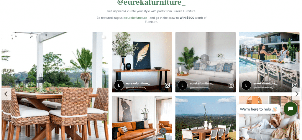 Instagram on Website - Eureka Furniture