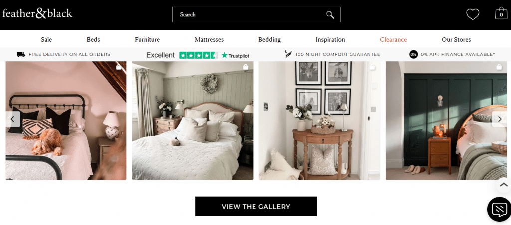 Instagram on Website - Feather and Black