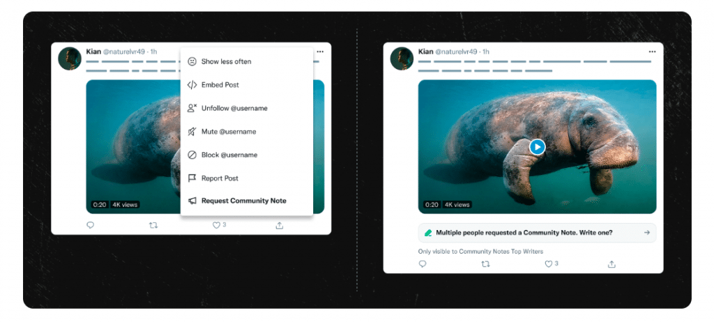community note request system