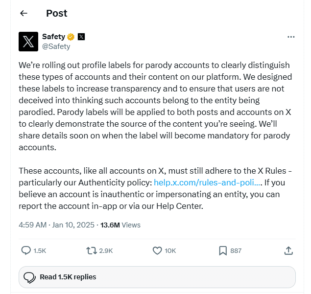 label for fan account