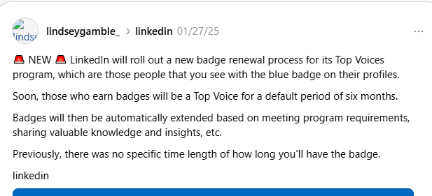 top voice badge requirement