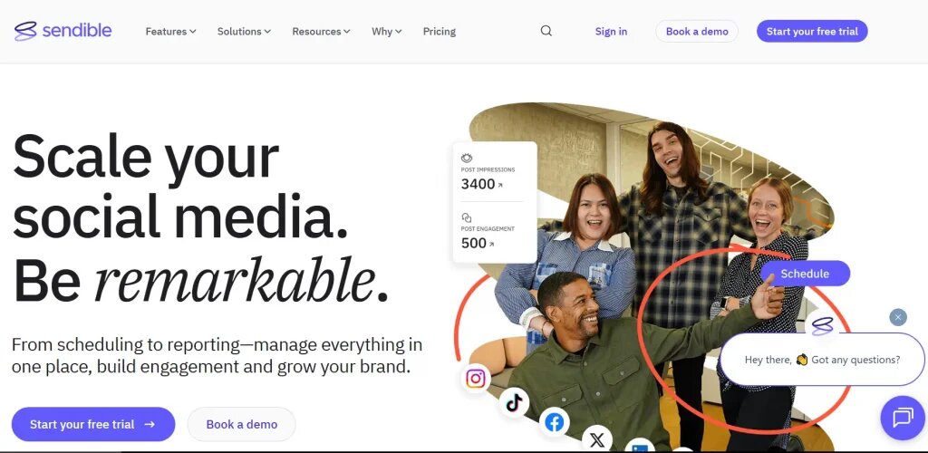 social media scheduling tool - Sendible