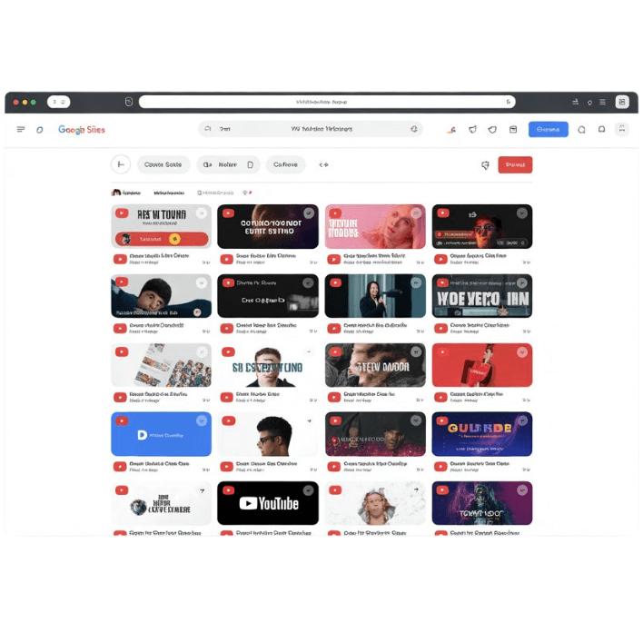 add youtube feed on google sites