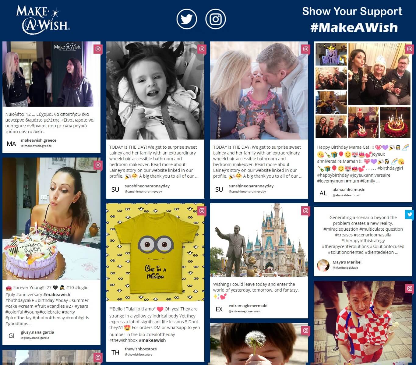 MakeAWish Hashtag Campaigns