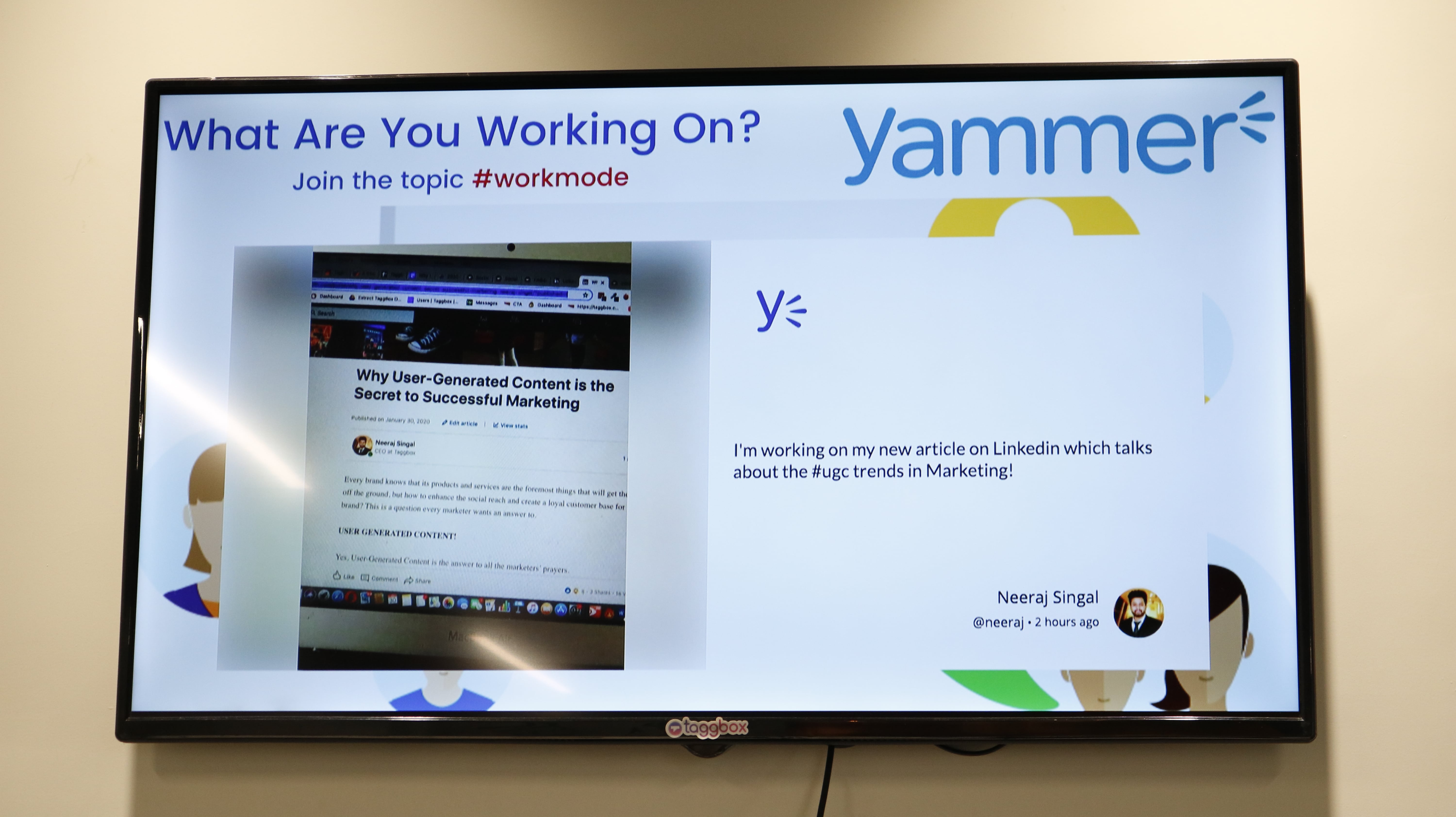 display yammer feed on screen