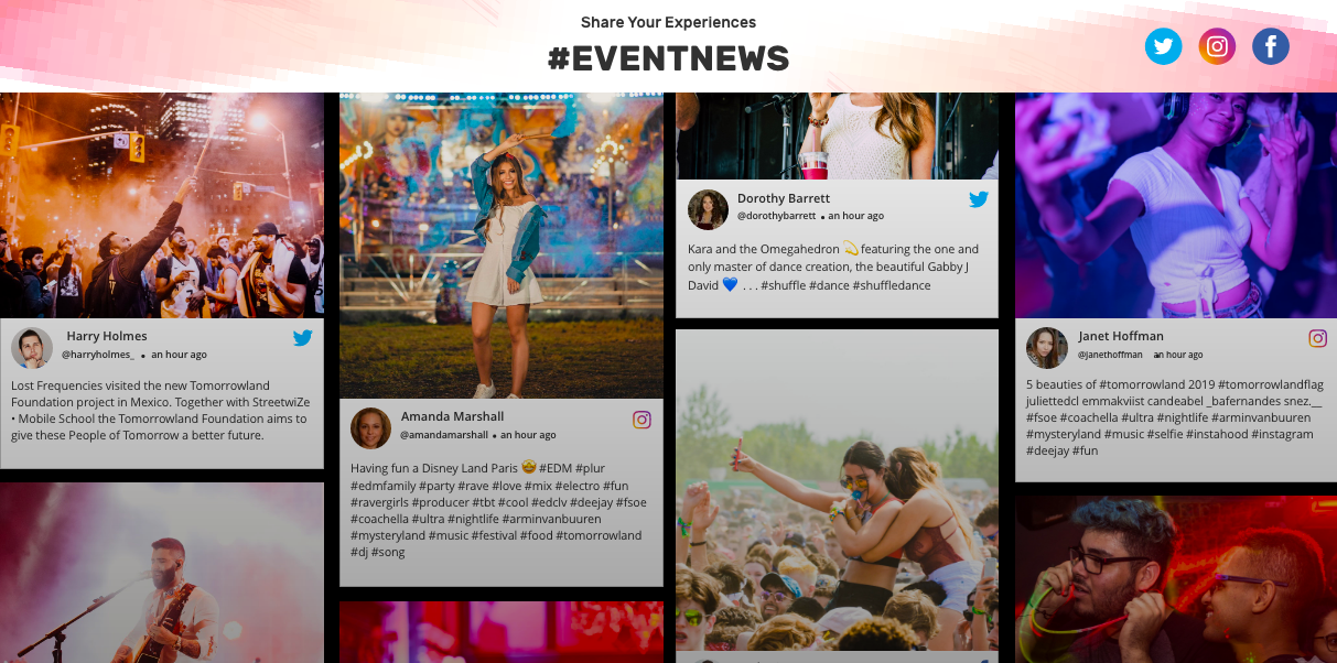 social media wall for event