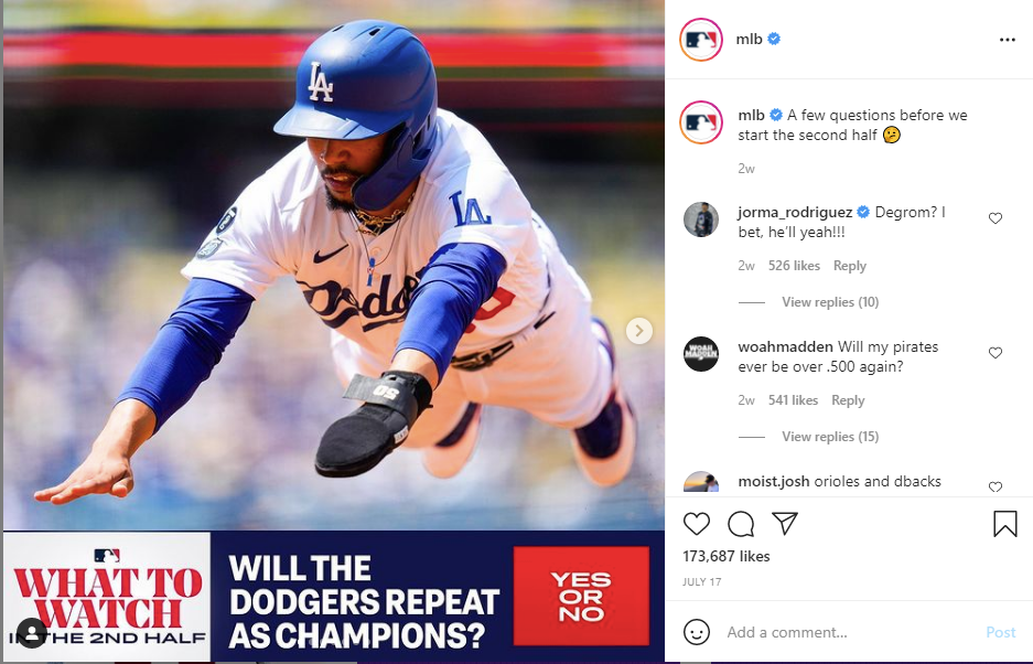 baseball instagram post