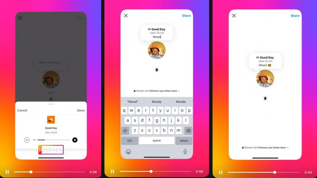 music in notes on instagram 