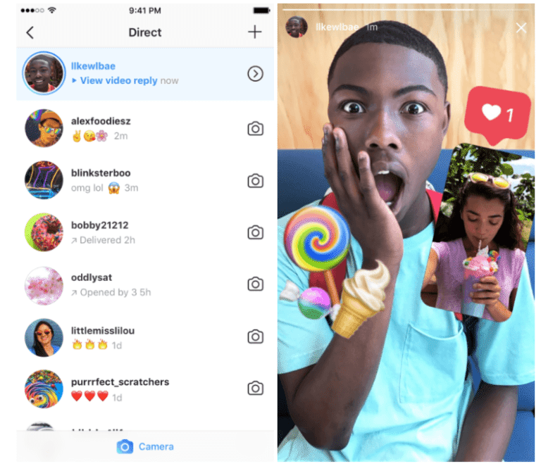 reply story with photos