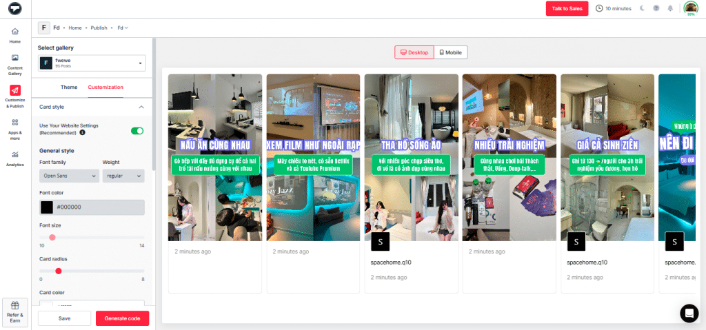 customize the feed