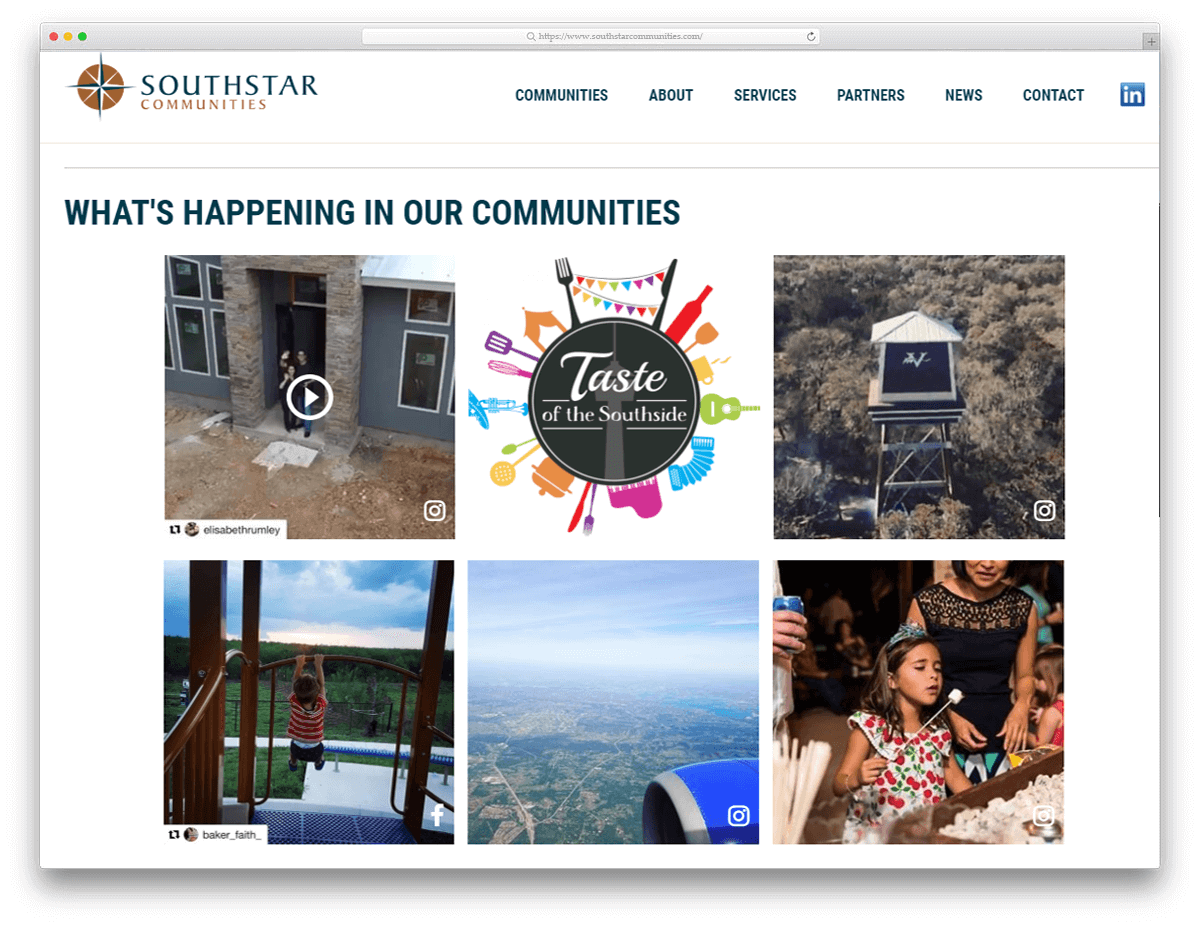 SouthStar Communities social media feeds