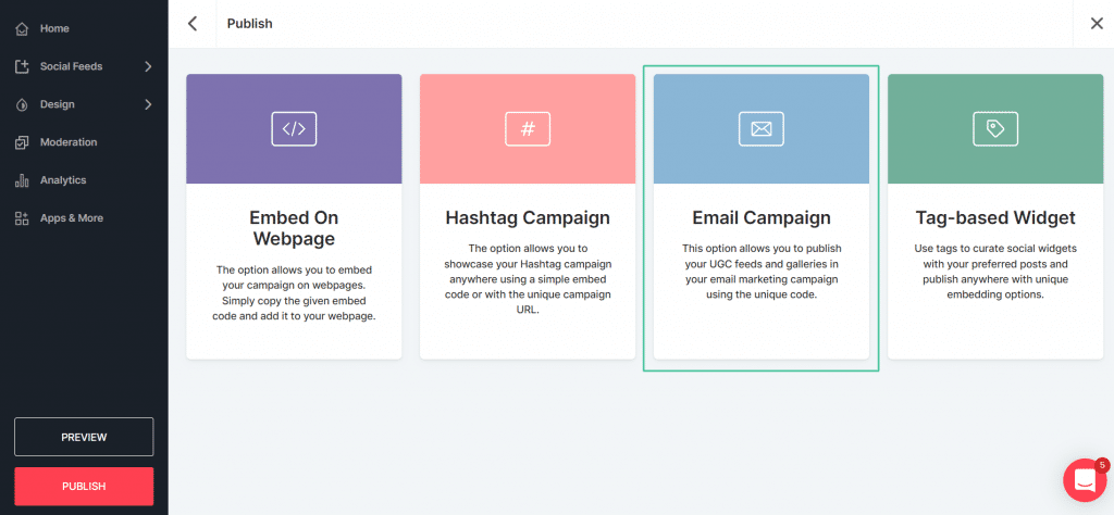 Email Campaign With Taggbox