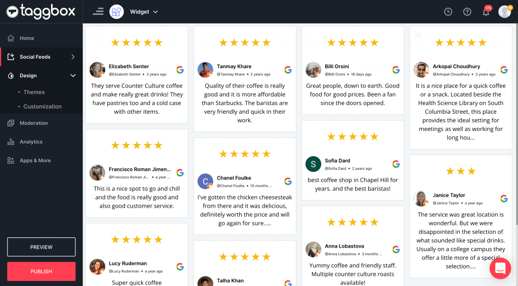 show google reviews on website