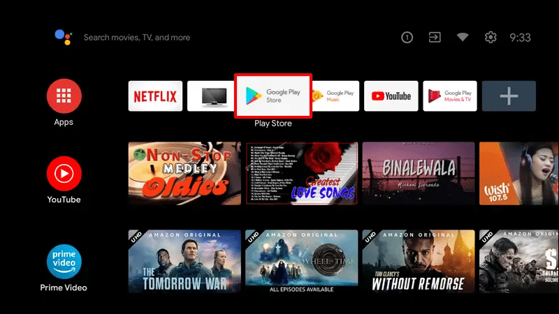 search for Playstore in your TV