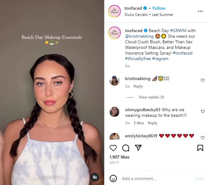 cpg marketing of too faced