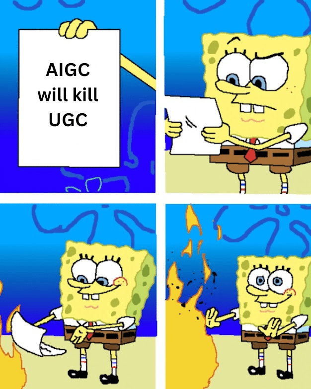 AIGC vs UGC meme 