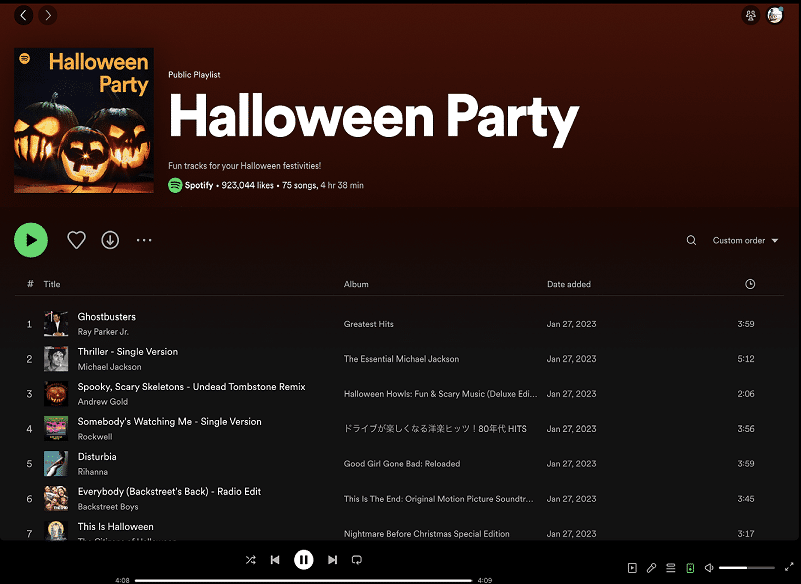 halloween party playlist