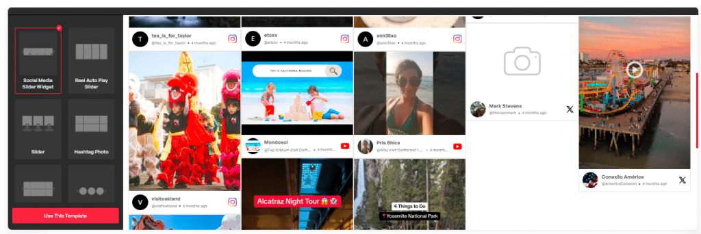 instagram social media slider widget