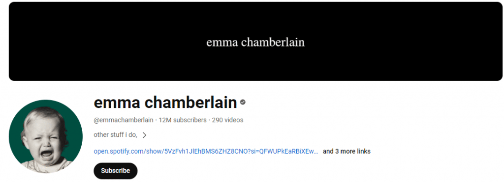 Emma Chamberlain YouTube Influencer