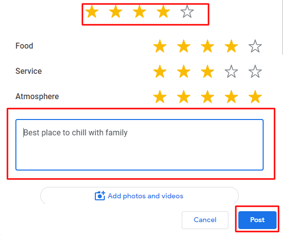 google rating