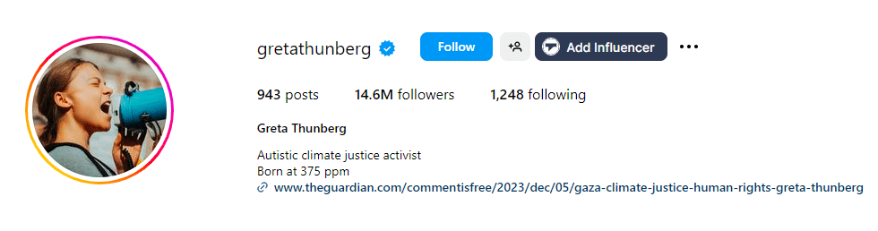 Greta Thunberg - Famous Gen Z Influencers