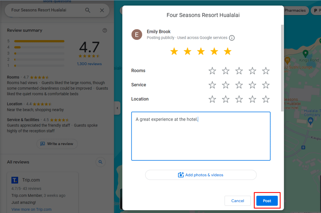 google review post