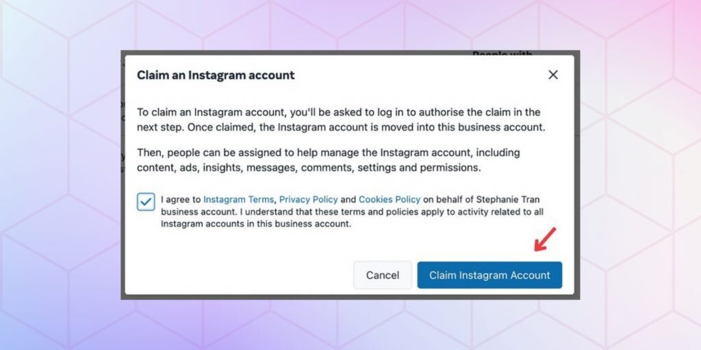 claim Instagram account
