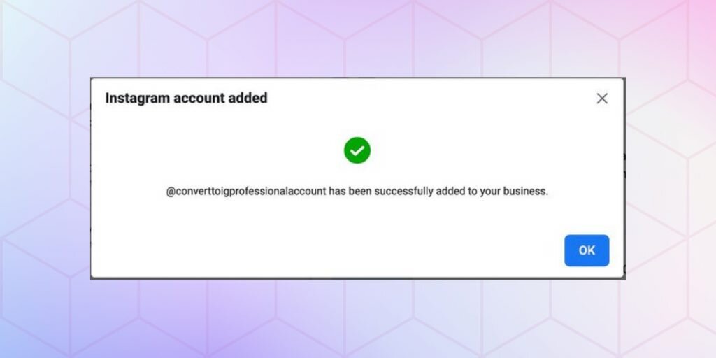 Instagram added through meta business suite