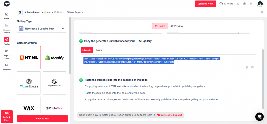 Embed Code on Your Website