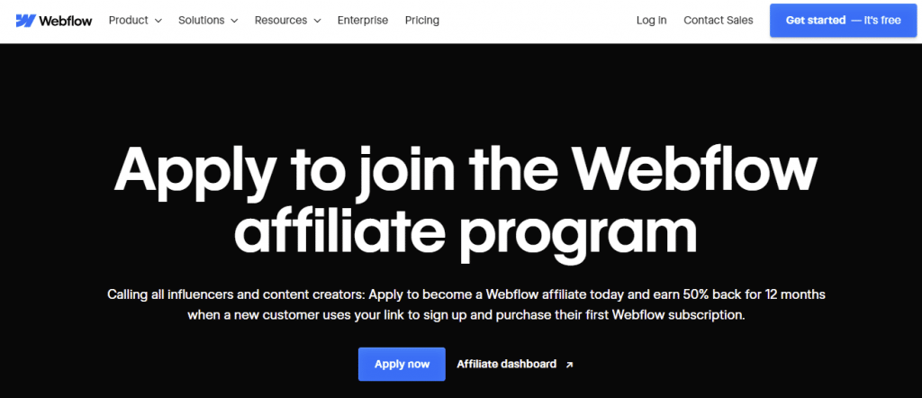 webflow affiliate