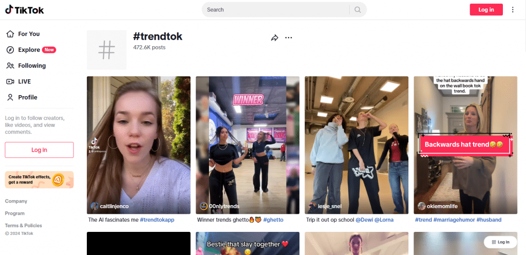 Trendtok Tiktok marketing tool