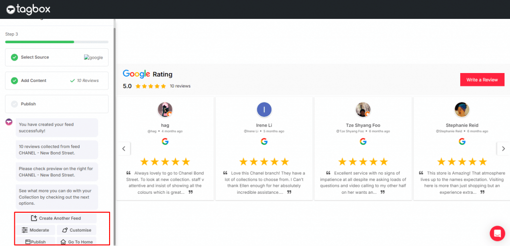 moderate and customize your Google Reviews