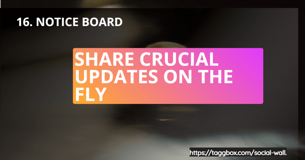 Feature 16 - Notice Board - Share Crucial Updates on the Fly