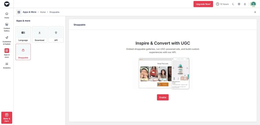 Enable Shoppable Feed