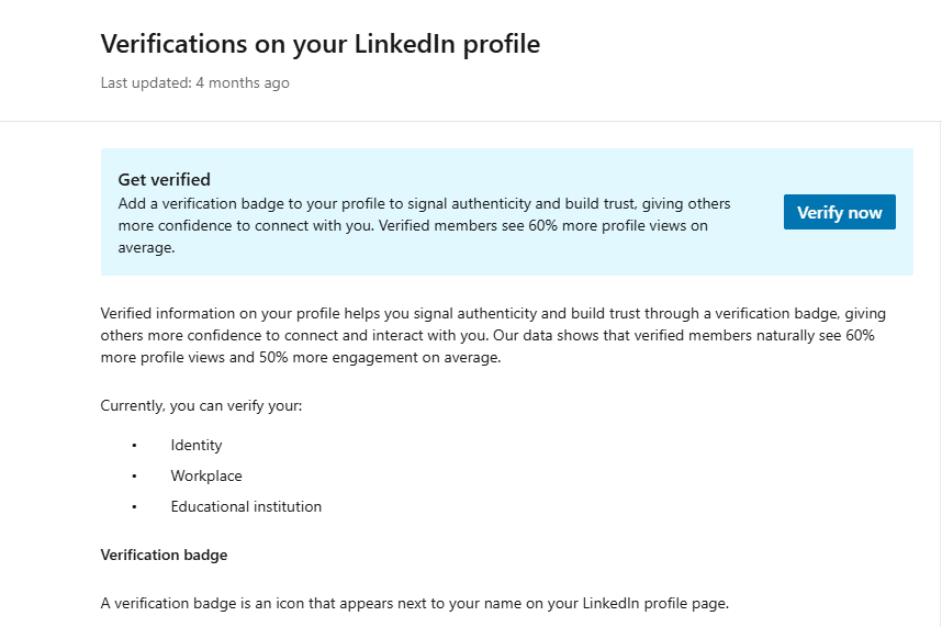 linkedin verification