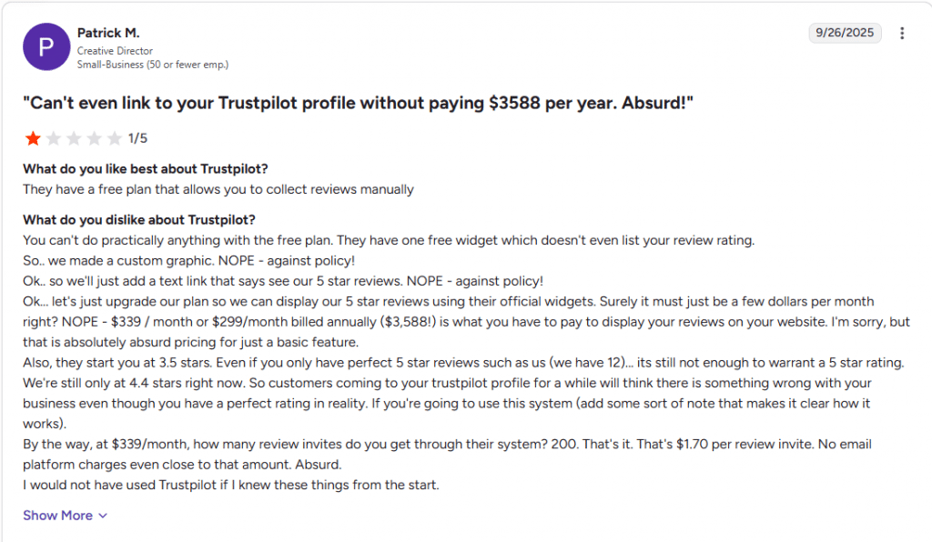 Cons Of Trustpilot 