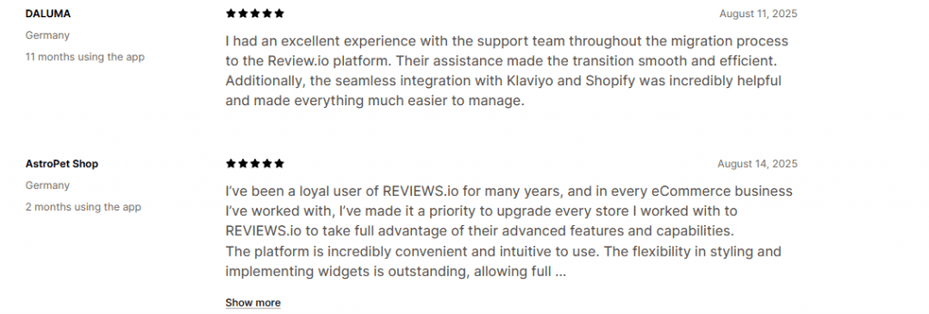 Pros Of Reviews.io 