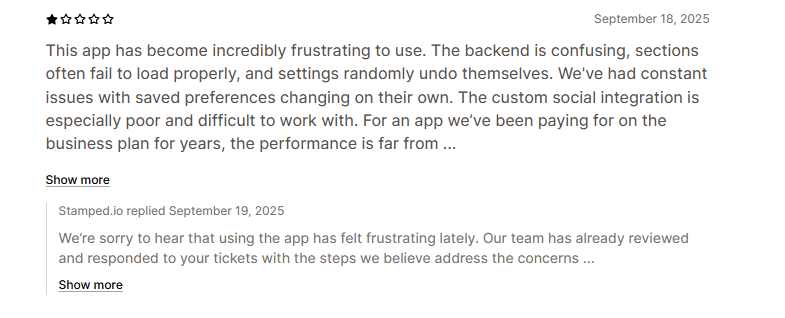Cons Of Stamped.io 