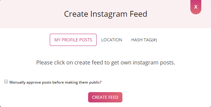 Create Instagram feed