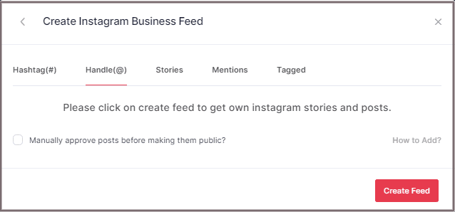 Create Instagram Feed with Handle